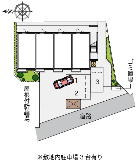 ★手数料０円★高槻市安満北の町　月極駐車場（LP）